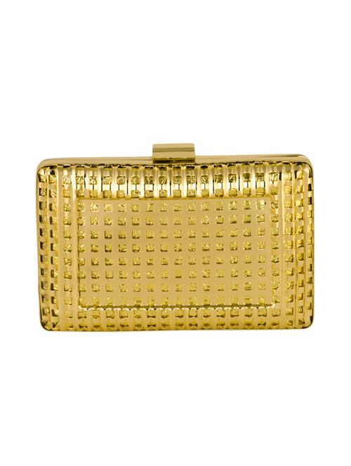 Gold Metal Box Clutch - 14249717 - Very Small Image - 1