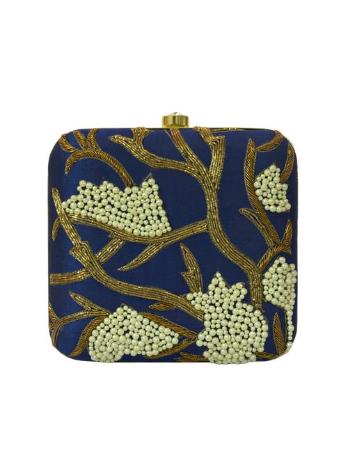 blue suede box clutch - 14249726 - Very Small Image - 1