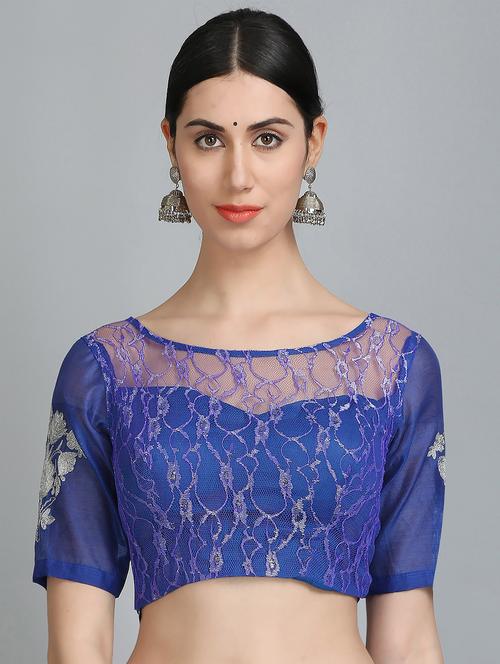 KAANCHIE NANGGIA blue embroidered blouse - 14251095 - Very Small Image - 1