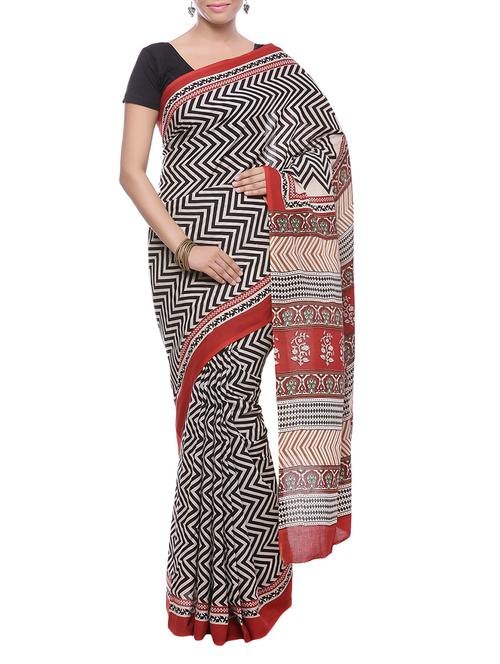 women's printed black colored saree - 14251958 - Very Small Image - 1