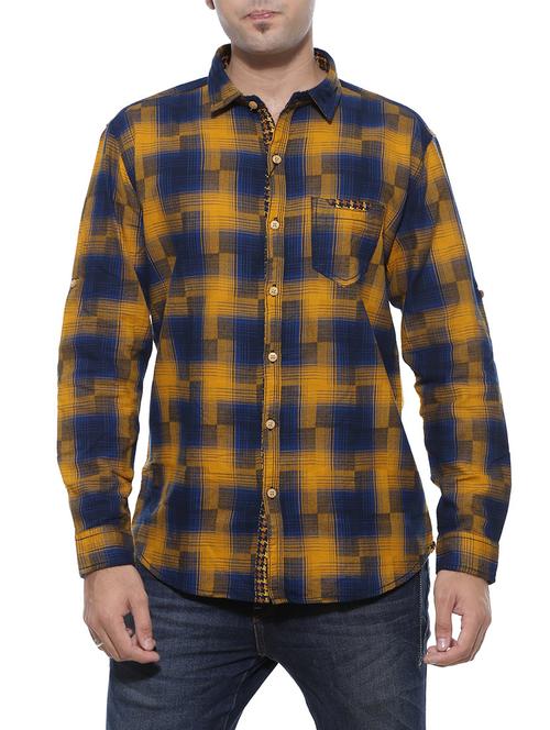 yellow cotton casual shirt - 14257595 - Very Small Image - 1