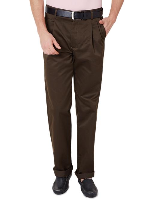 brown cotton blend  casual trouser - 14258414 - Very Small Image - 1