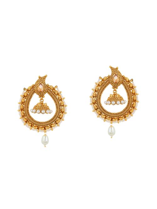 gold brass drop earring - 14259458 - Very Small Image - 1