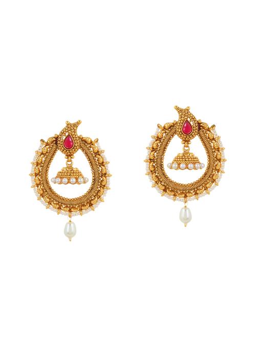 red brass drop earring - 14259459 - Very Small Image - 1
