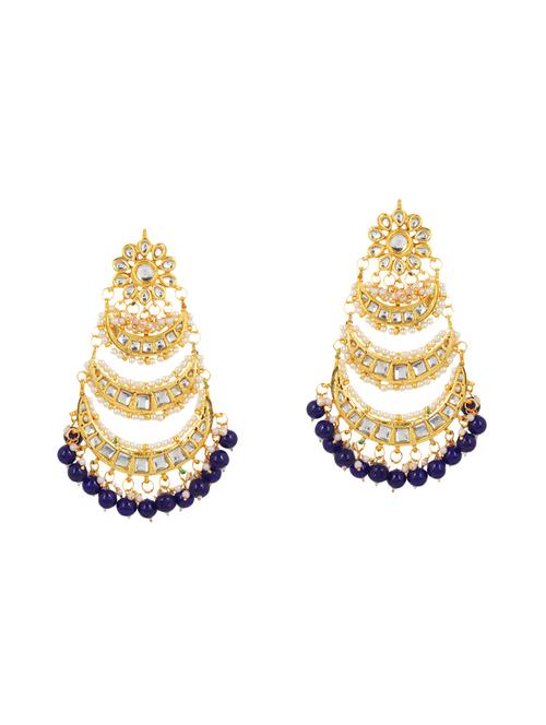blue brass chandballi earring - 14259464 - Very Small Image - 1