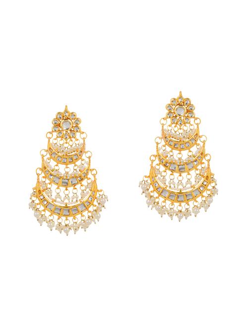 white brass chandballi earring - 14259467 - Very Small Image - 1
