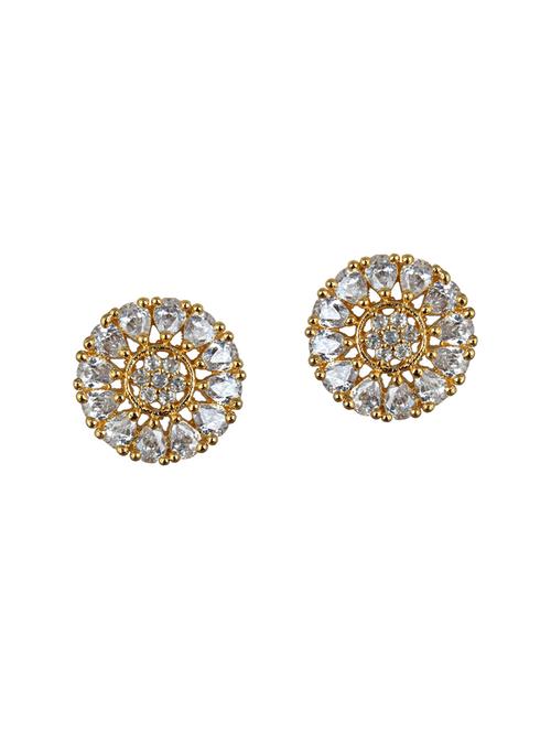 white brass studs earrings - 14260075 - Very Small Image - 1