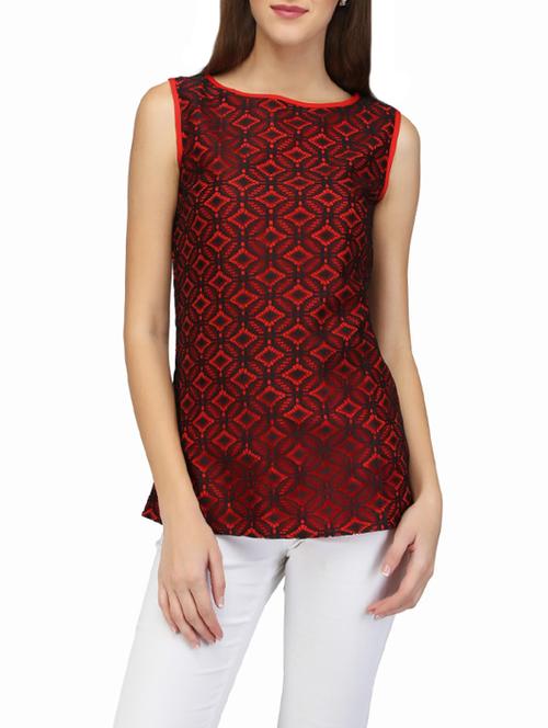 women's straight boat neck top - 14260884 - Very Small Image - 1