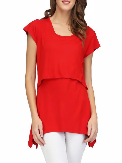 women's layered round neck top - 14260908 - Very Small Image - 1