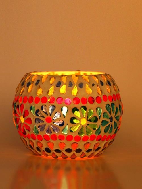 new design candle votive decorated with colorful chips & beads(set of 5) - 14261498 - Very Small Image - 1