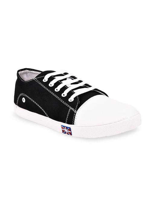 black canvas lace up sneaker - 14263137 - Very Small Image - 1