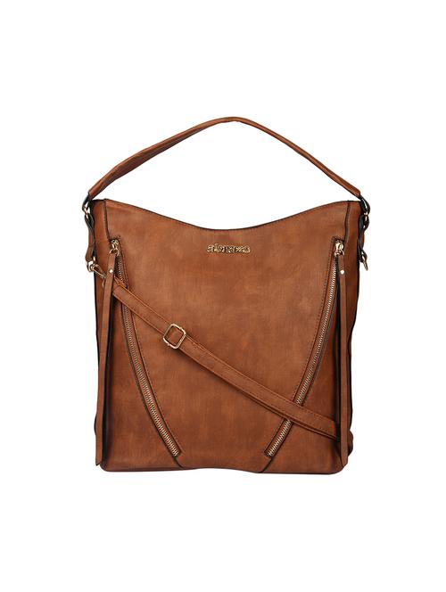tan leatherette  regular handbag - 14264175 - Very Small Image - 1