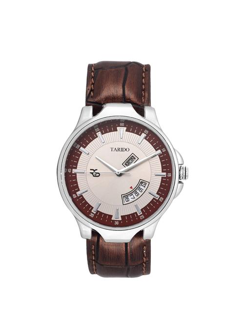 tarido new style day & date white dial men watch - 14264577 - Very Small Image - 1