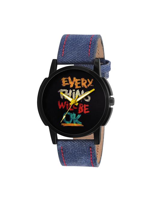 gravity leatherette strap round dial analog watch - 14264842 - Very Small Image - 1