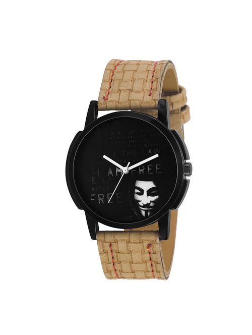 gravity leatherette strap round dial analog watch - 14264846 - Very Small Image - 1