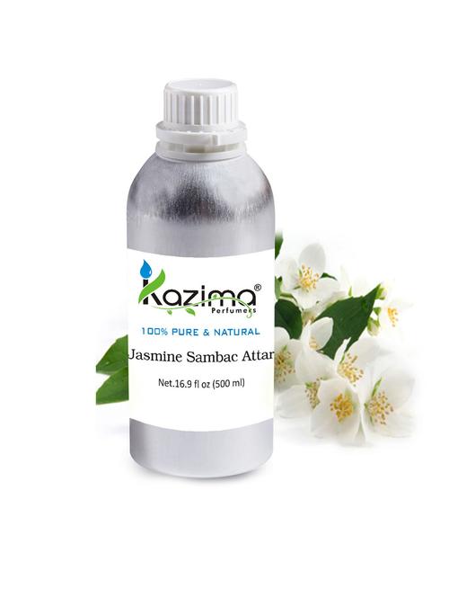 jasmine sambac attar perfume (500 ml) - pure natural undiluted - 14265581 - Very Small Image - 1