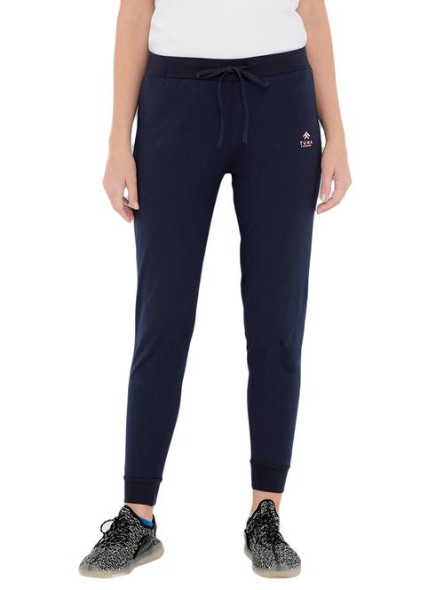 navy blue cotton track pants - 14266075 - Very Small Image - 1
