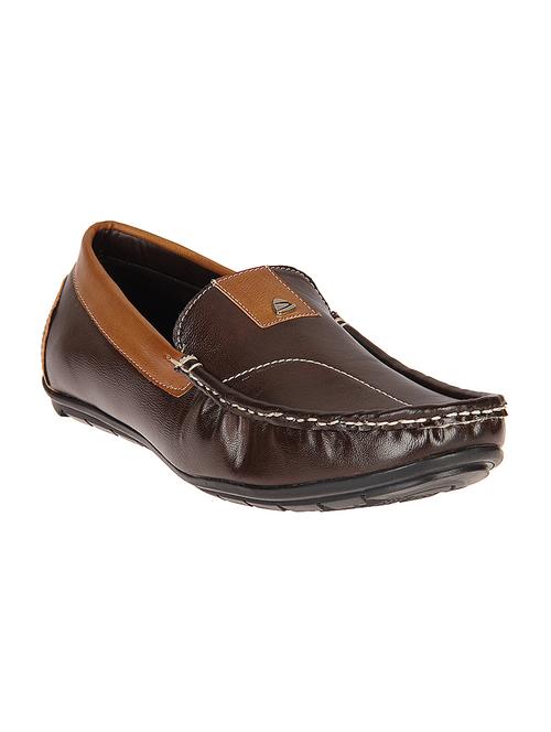 brown leatherette slip on loafer - 14268711 - Very Small Image - 1