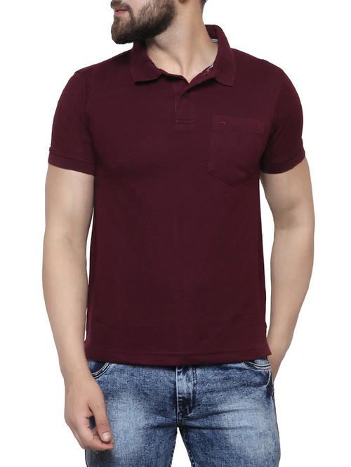 maroon cotton t-shirt - 14268750 - Very Small Image - 1