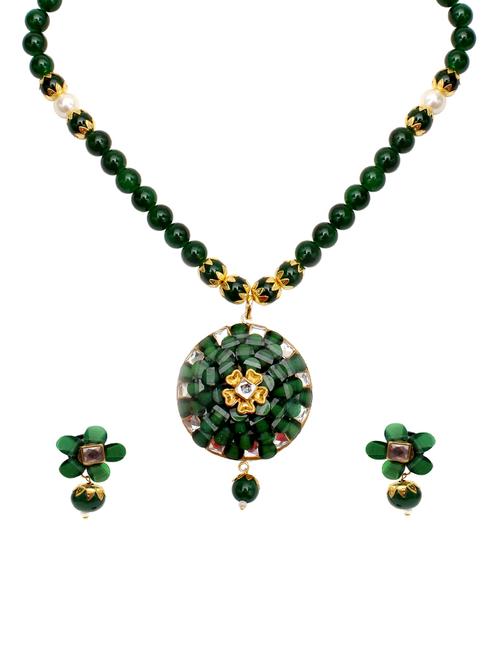 green satin less steel statement necklace - 14271489 - Very Small Image - 1