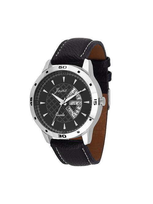 jainx black dial with pattern analog watch for men & boys - jm212 - 14280669 - Very Small Image - 1