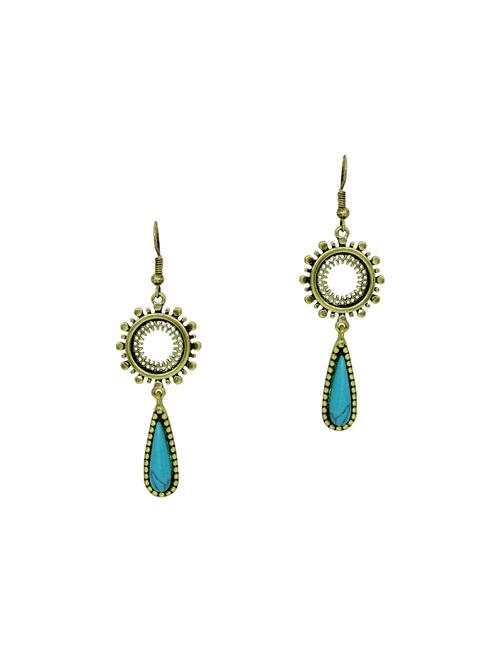 gold metal drop earrings - 14281135 - Very Small Image - 1