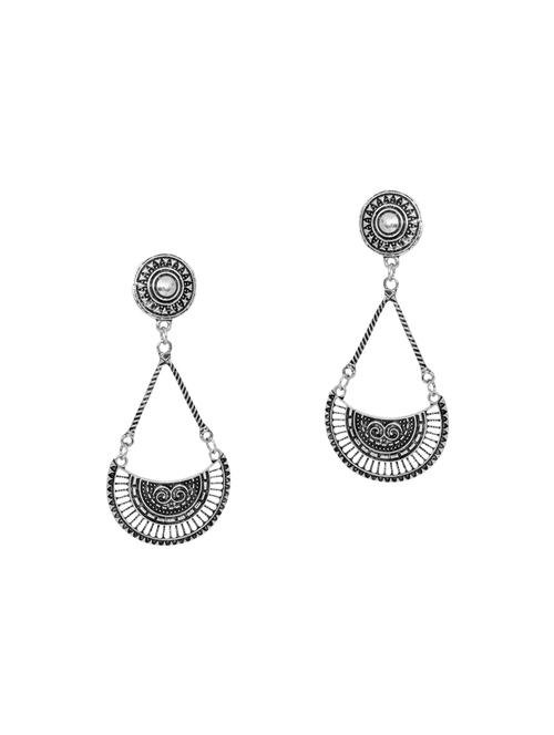 silver metal drop earrings - 14281136 - Very Small Image - 1