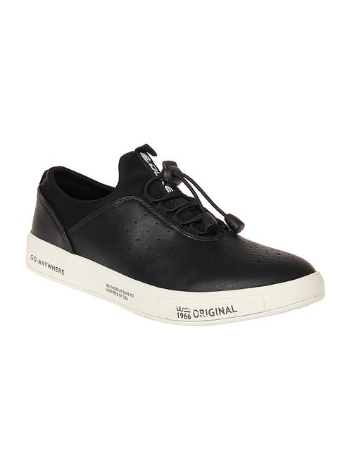 black leatherette slip on sneaker - 14292630 - Very Small Image - 1