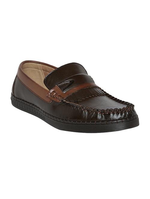 Brown Leatherette Slip On Loafer - 14293236 - Very Small Image - 1