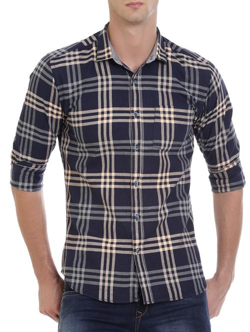 blue cotton casual shirt - 14313695 - Very Small Image - 1