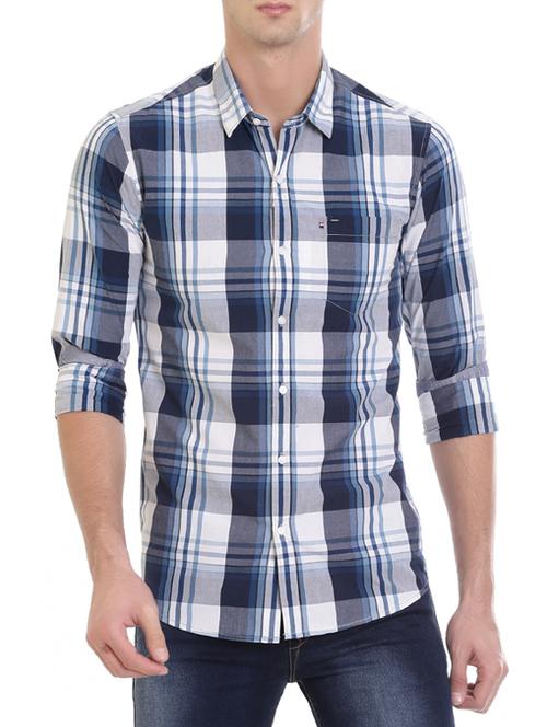 blue cotton casual shirt - 14313709 - Very Small Image - 1