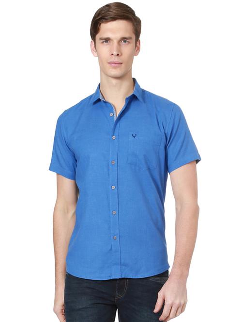 blue cotton casual shirt - 14315225 - Very Small Image - 1