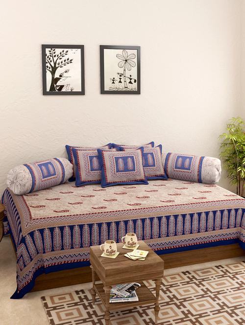 set of 8 rajasthani paisley print cotton diwan sets - 14315327 - Very Small Image - 1