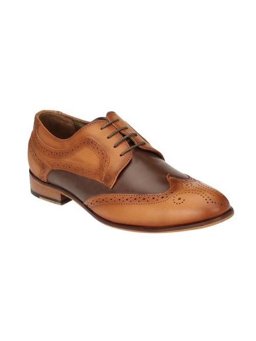 tan Leather formal lace-up derby - 14316678 - Very Small Image - 1