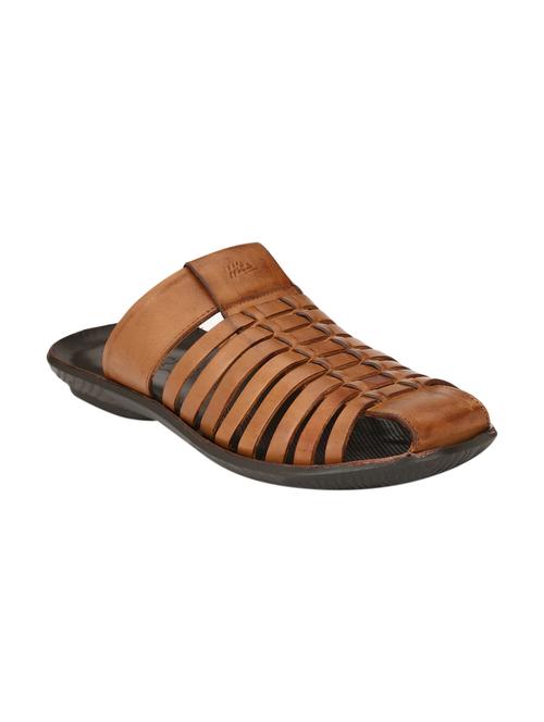 tan leather slip on slipper - 14316736 - Very Small Image - 1