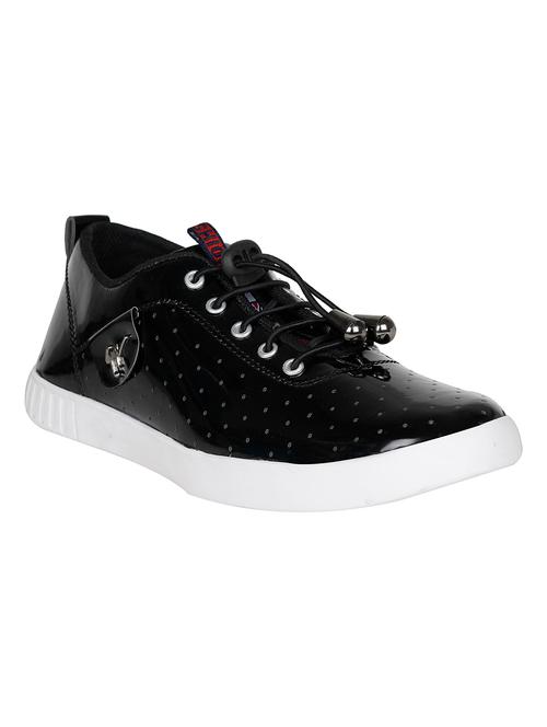 black leatherette lace up sneaker - 14318034 - Very Small Image - 1