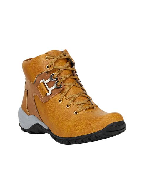 tan leatherette low ankle boot - 14319134 - Very Small Image - 1