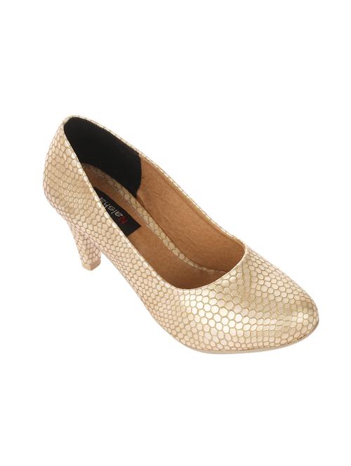 gold faux leather slip on pumps - 14319557 - Very Small Image - 1