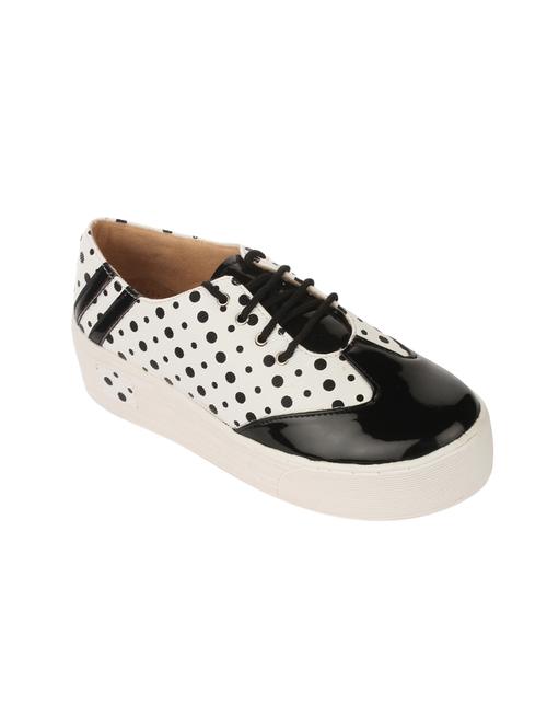 white faux leather laceup sneakers - 14319576 - Very Small Image - 1