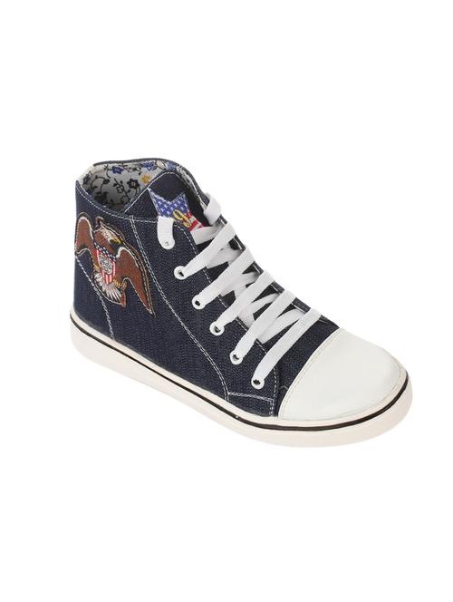 blue denim laceup sneakers - 14319586 - Very Small Image - 1