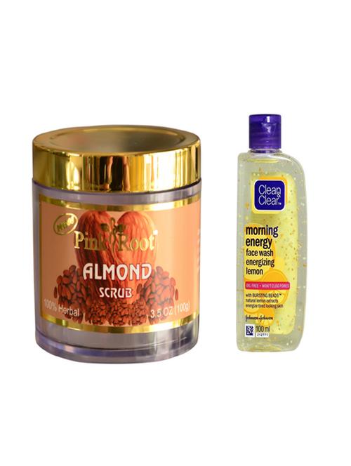 pink root almond scrub with clean & clear morning energy face wash  - 14320373 - Very Small Image - 1
