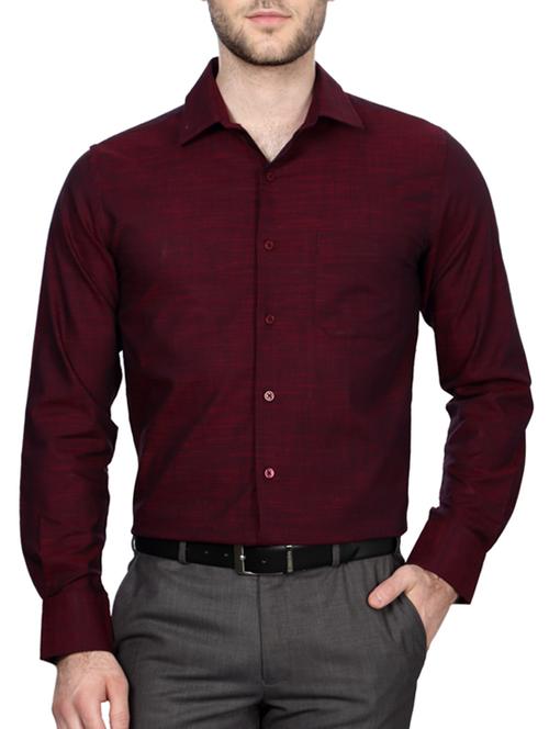 red cotton formal shirt - 14320935 - Very Small Image - 1