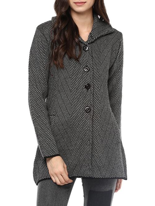 black woollen pea coat - 14321831 - Very Small Image - 1