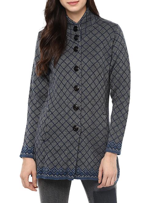 blue woollen pea coat - 14321835 - Very Small Image - 1