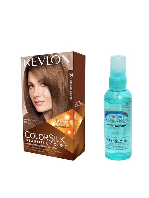 pink root hair serum (100ml) with revlon colorsilk hair color with 3d color technology light golden brown 54 pack of 2 - 14323602 - Very Small Image - 1