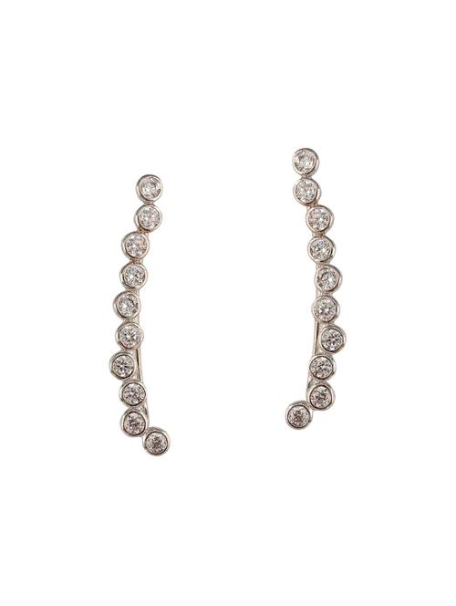 white metal cuff earrings - 14323941 - Very Small Image - 1