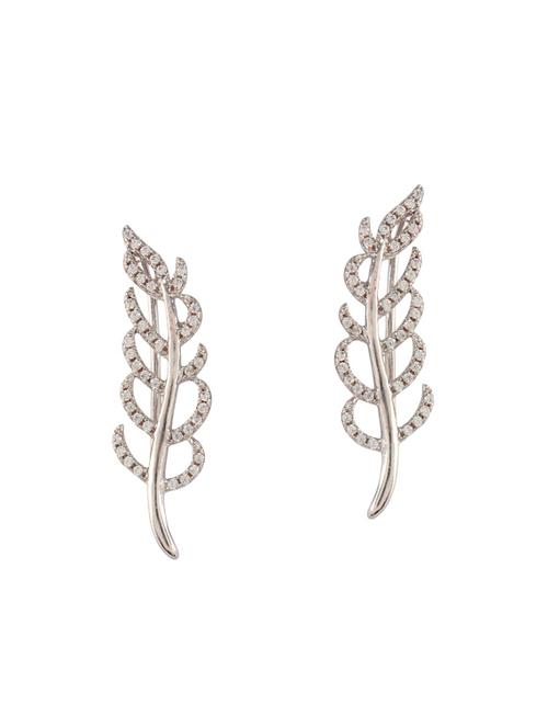 white metal cuff earrings - 14323944 - Very Small Image - 1