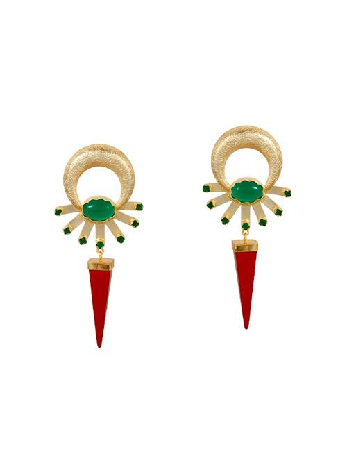 multi colored metal drop earrings - 14323949 - Very Small Image - 1