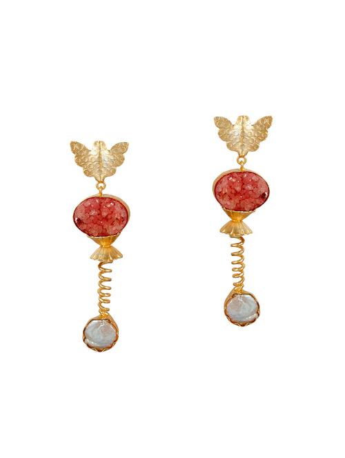 red metal drop earrings - 14323950 - Very Small Image - 1