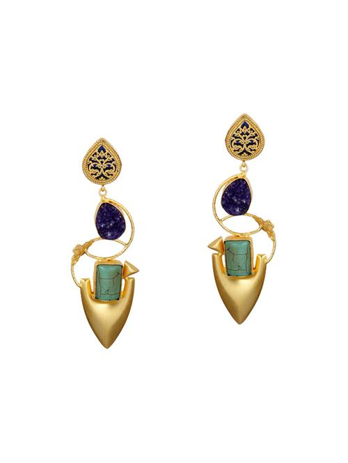 multi colored metal drop earrings - 14323961 - Very Small Image - 1